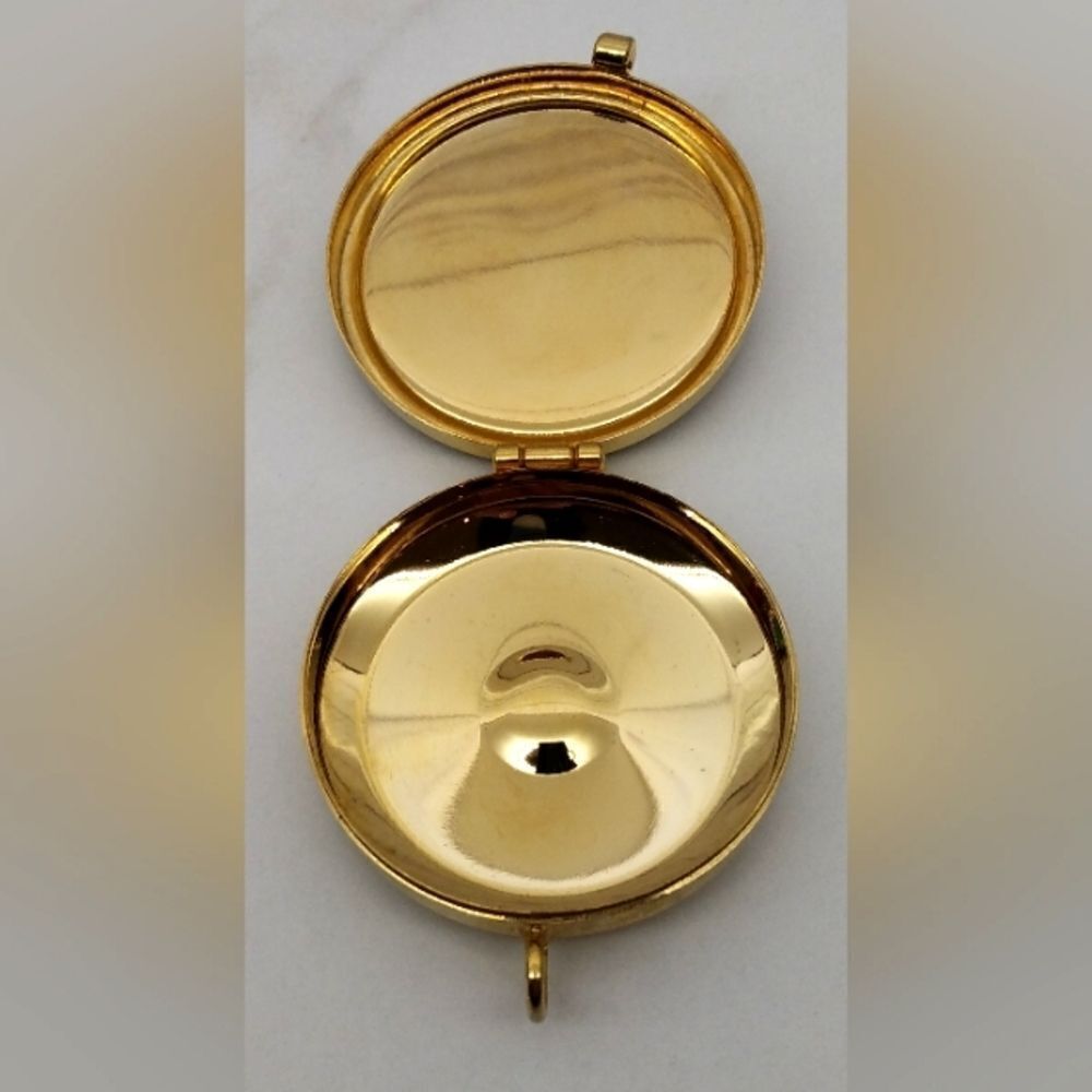 Pyx Holy Communion Brass Pewter Peace Dove - Picture 10 of 13